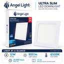 LED square recessed panel light 167mm 12w 6400K white