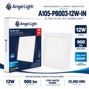 LED square recessed panel light 167mm 12w 6400K white