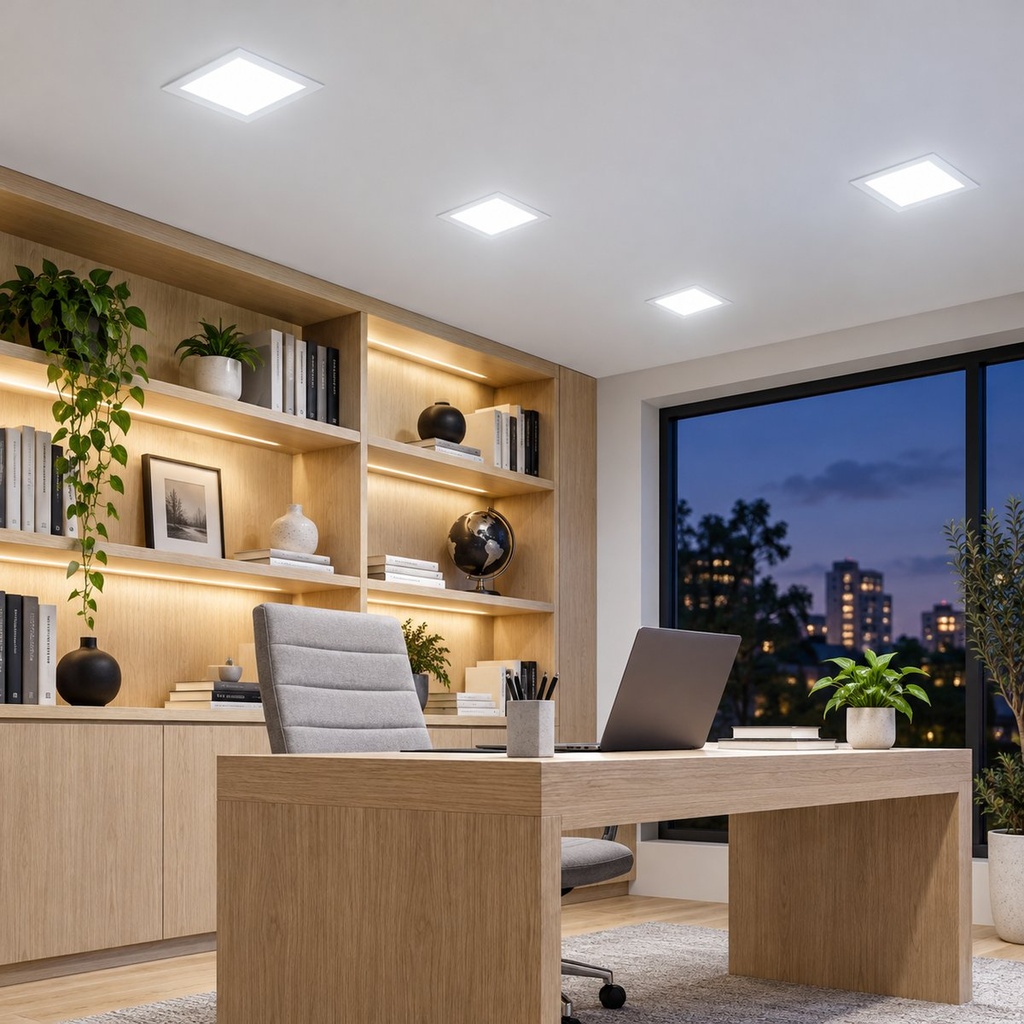 LED square recessed panel light 195mm 15w 6400K white