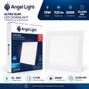 LED square recessed panel light 195mm 15w 6400K white