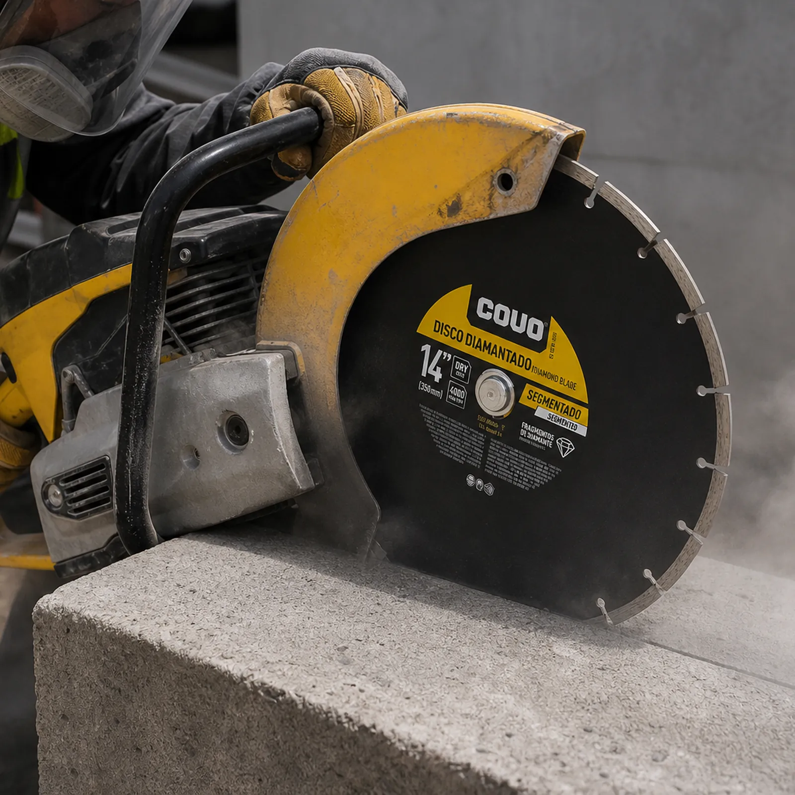 Segmented Diamond Cutting Blade / For Rough Concrete / Dry / 1 Piece / 14" (350mm)