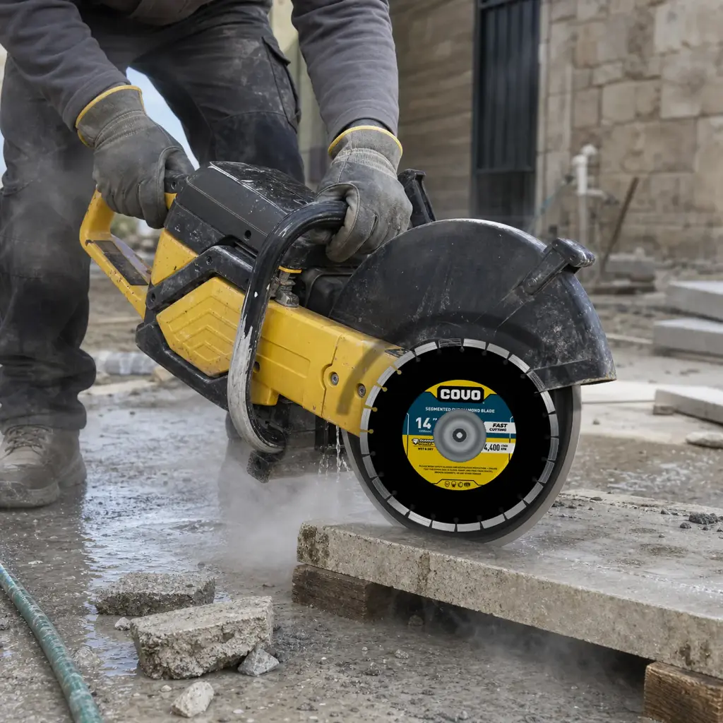 Segmented Diamond Cutting Blade / For Rough Concrete / Dry / 1 Piece / 14" (350mm)