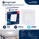 LED square recessed panel light 83mm 3w 6400K white