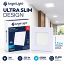 LED square recessed panel light 83mm 3w 6400K white