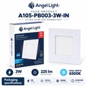 LED square recessed panel light 83mm 3w 6400K white