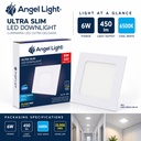 LED square recessed panel light 118mm 6w 6400K white
