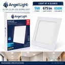 LED square recessed panel light 144mm 9w 6400K white