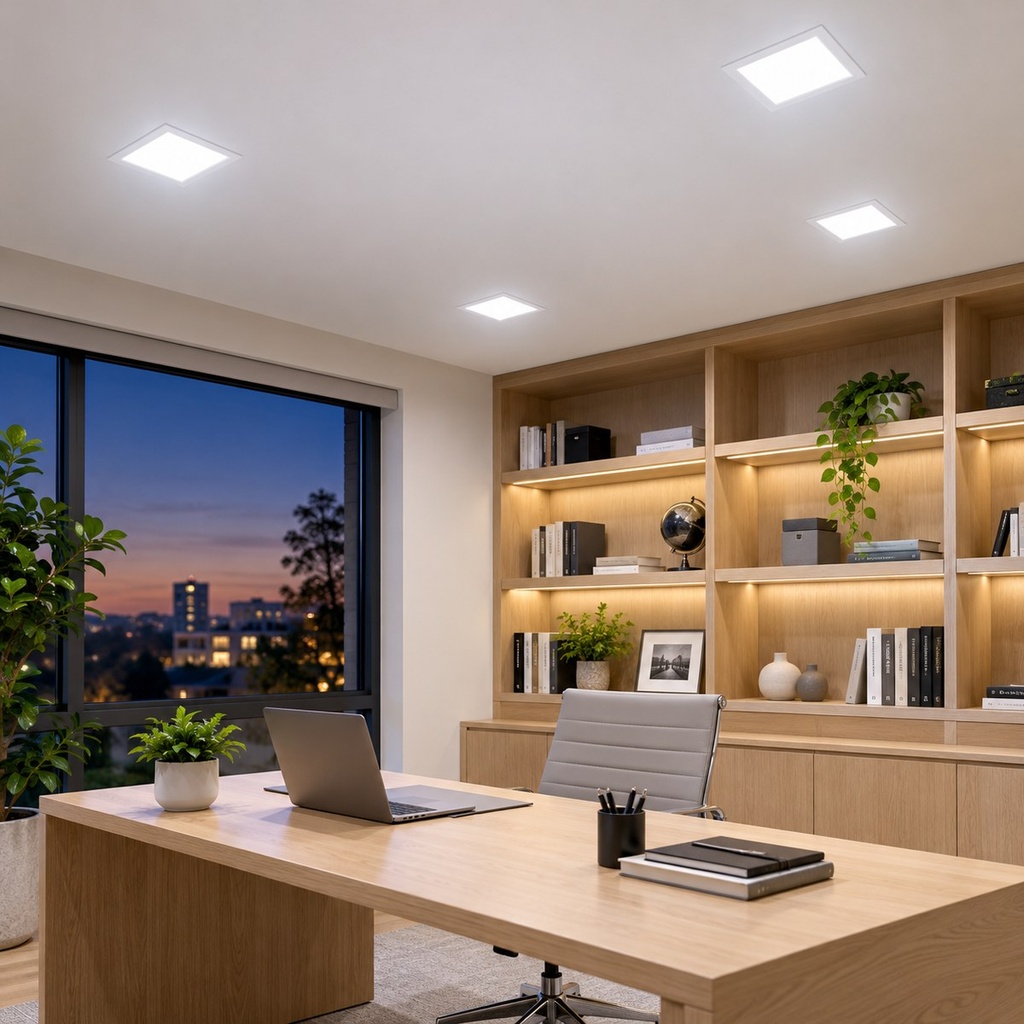 LED square recessed panel light 144mm 9w 6400K white
