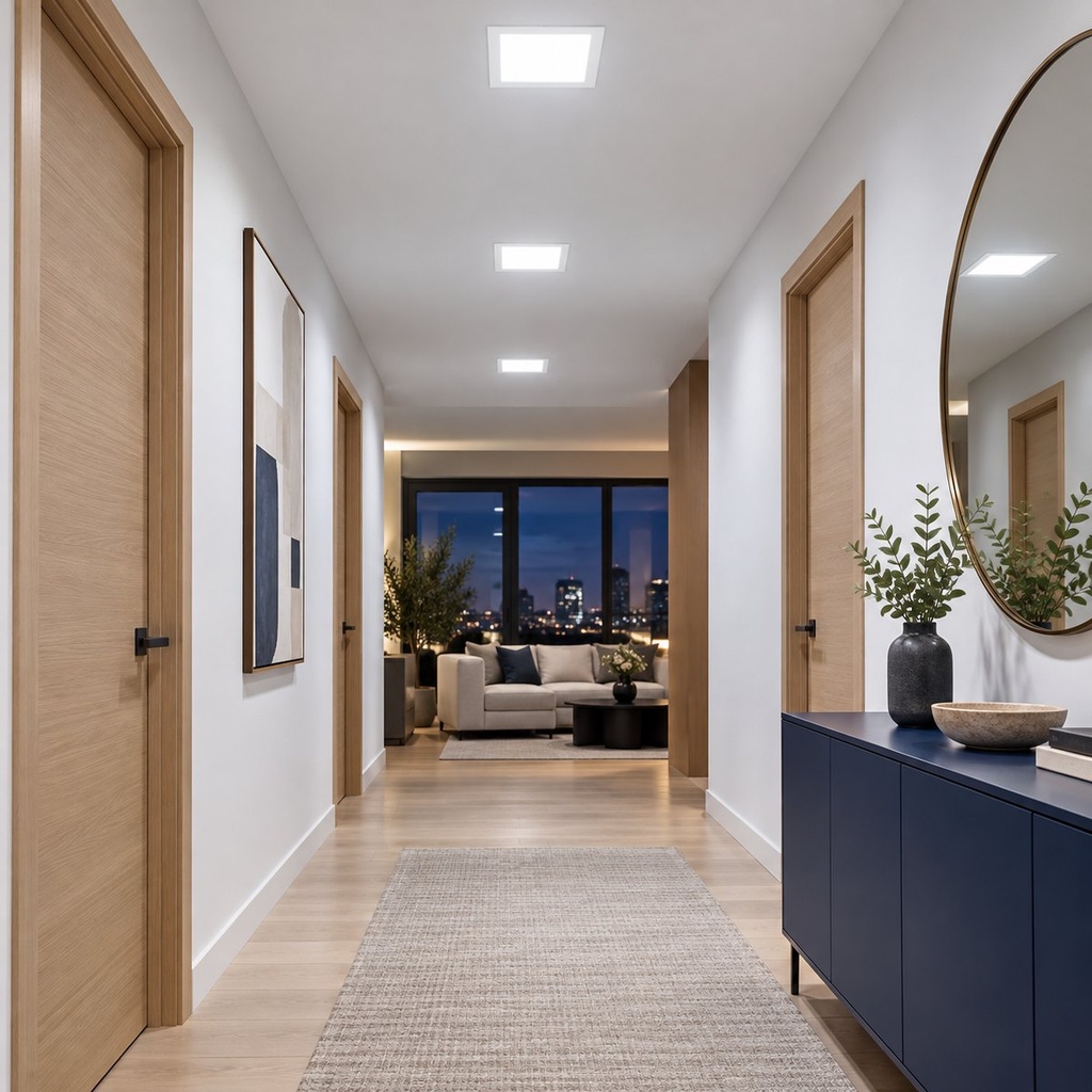 LED square recessed panel light 218mm 18w 6400K white