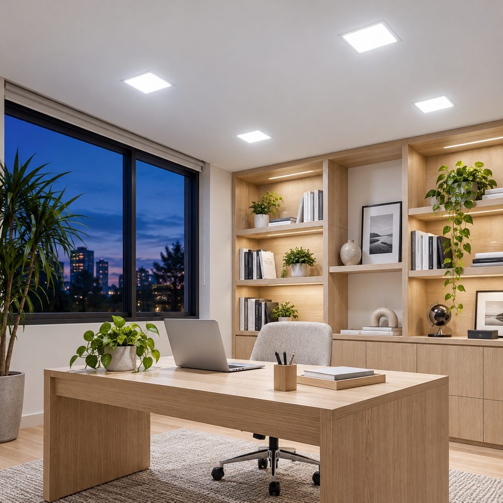 LED square recessed panel light 218mm 18w 6400K white