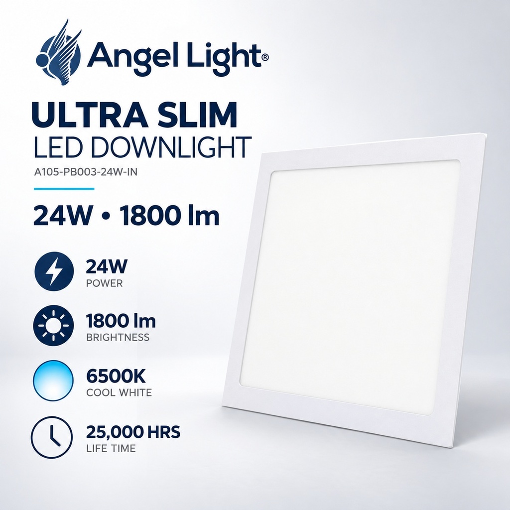 LED square recessed panel light 292mm 24w 6400K white