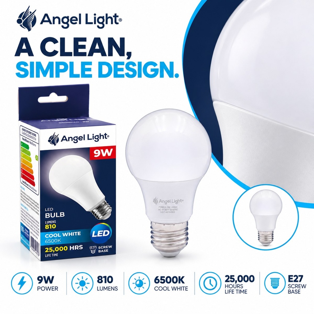 LED Bulb A60 9W 6400K-2 Year Warranty
