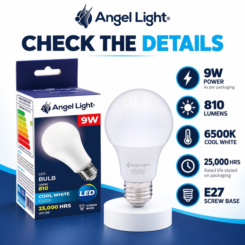 LED Bulb A60 9W 6400K-2 Year Warranty