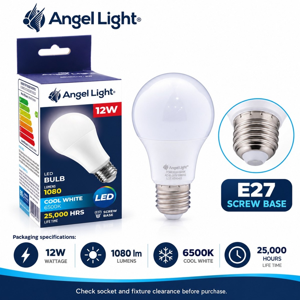 LED BULB A60 12W 6400K-2 Year Warranty