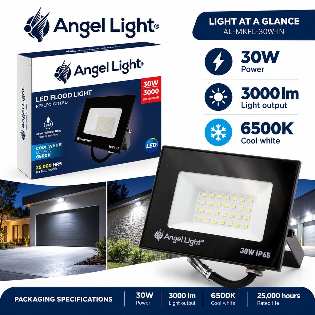 LED floodlight 30W 133*93*27mm 6400K
