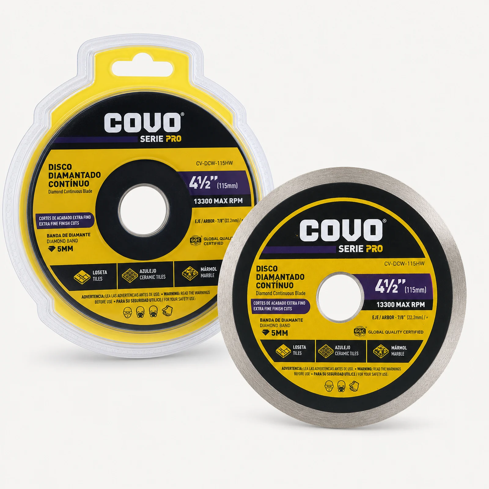 Continuous Rim Diamond Blade / For Fine Cutting / Wet / 1 Piece / 4-½" (115mm)