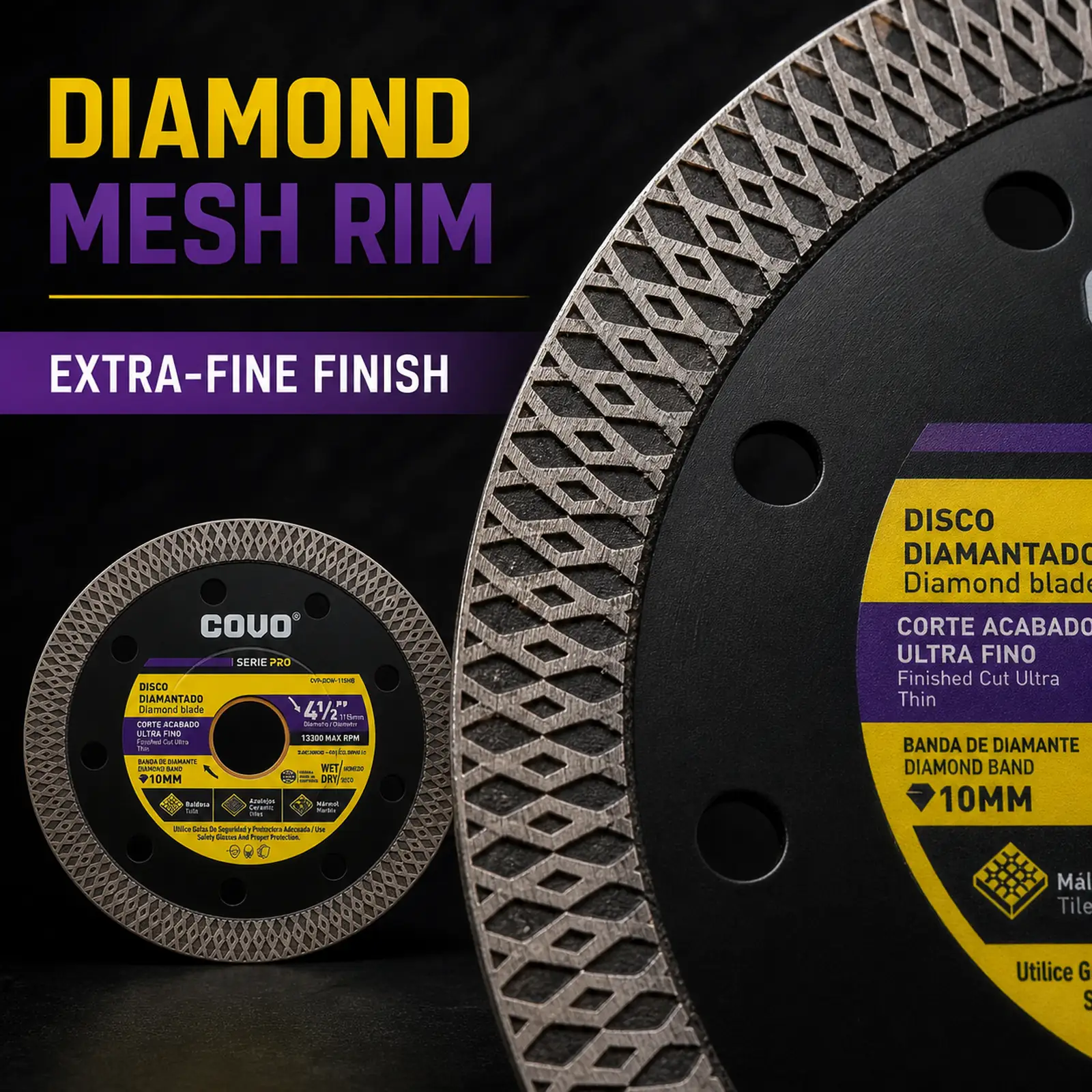 Diamond Mesh Blade / For Fine Cutting / Wet & Dry / 1 Piece / 4-1/2” (115mm)