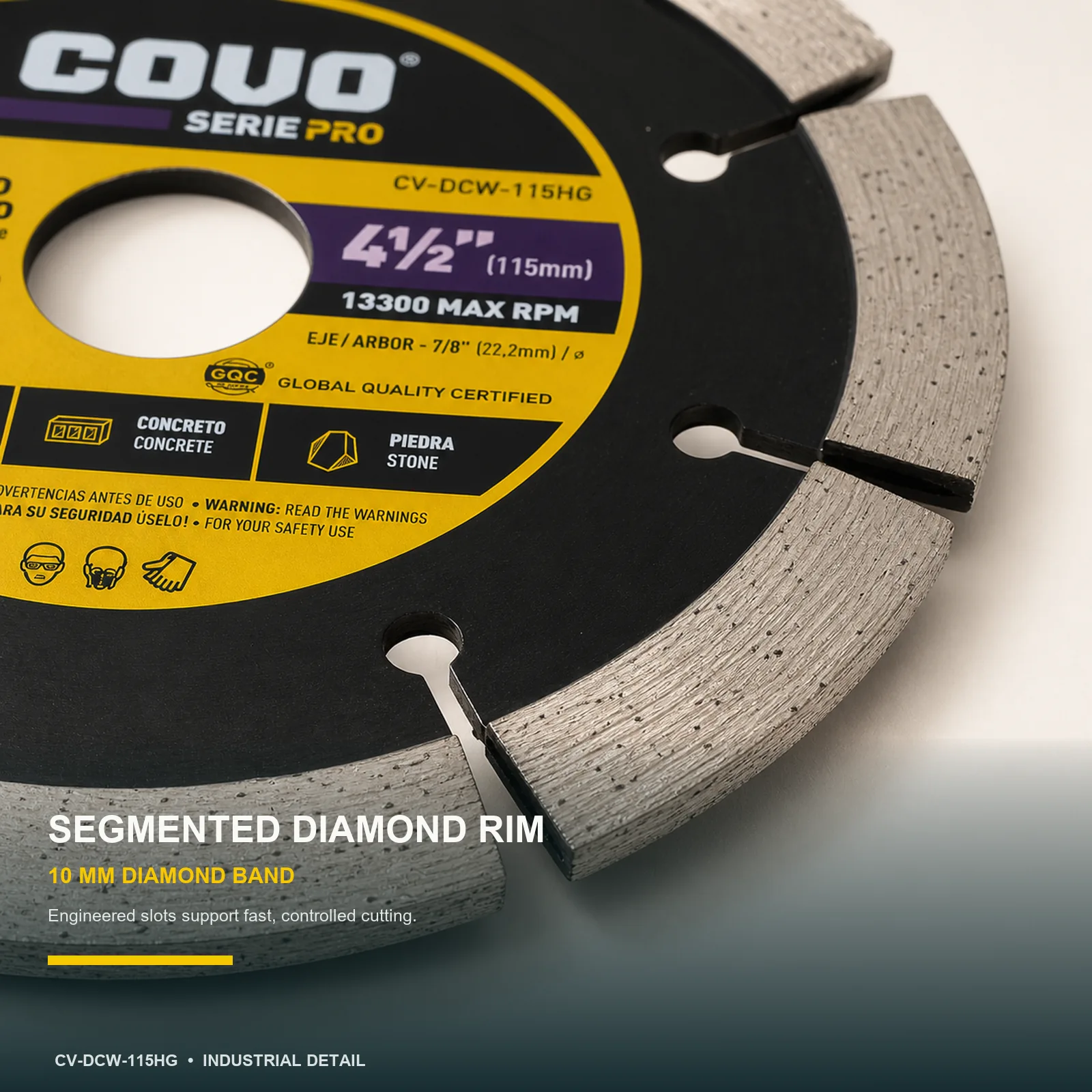Segmented Diamond Cutting Blade / For Rough Concrete / Pro Series / 1 Piece / 4-1/2" (115mm)