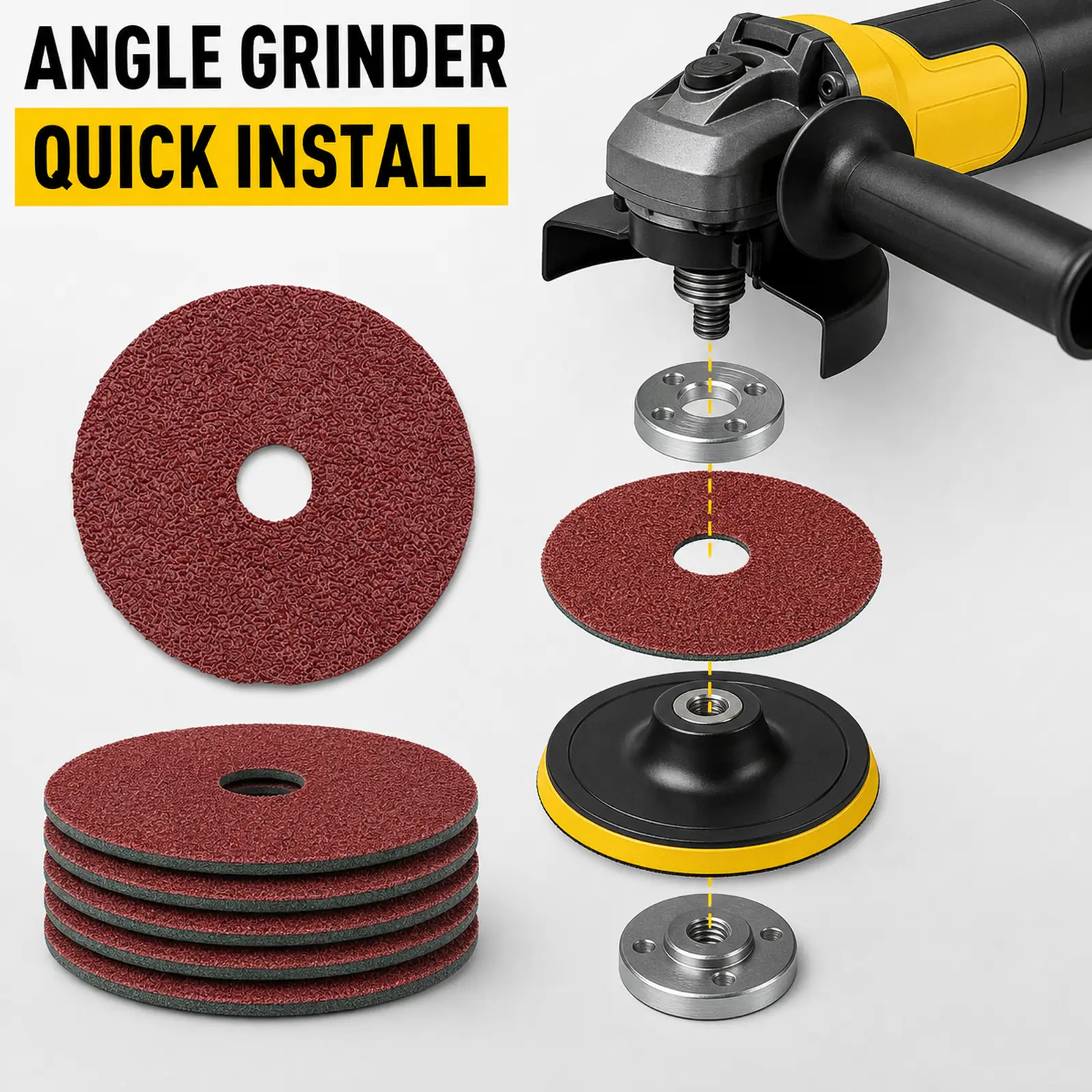 Grinder Sanding Disc / 4-1/2" / Grit 24 / Aluminum Oxide / 5 Pieces / 13,200 RPM