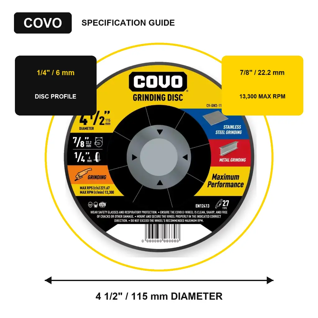 4-1/2" Grinding Disc - Metal & INOX