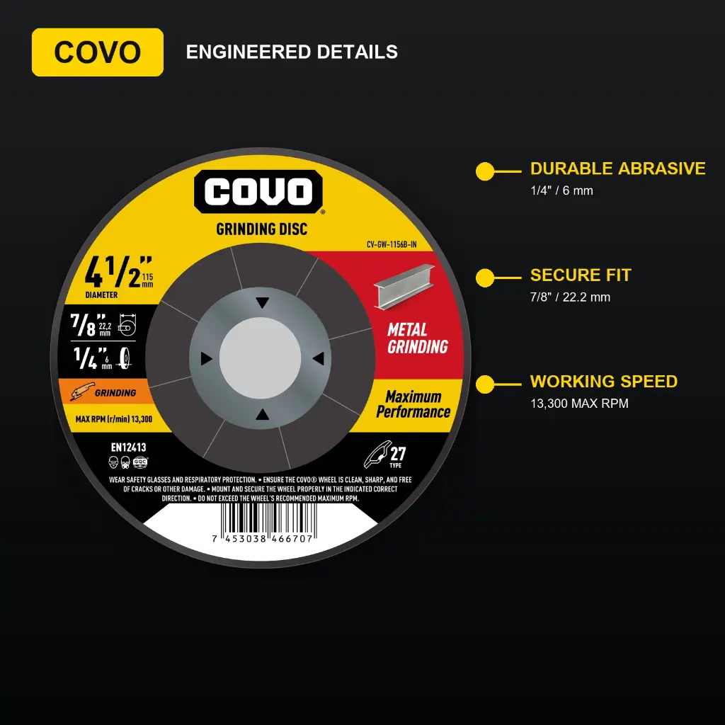 4-1/2" Grinding Disc - Metal & INOX