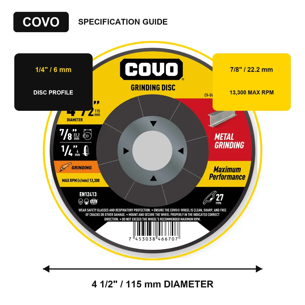 4-1/2" Grinding Disc - Metal & INOX