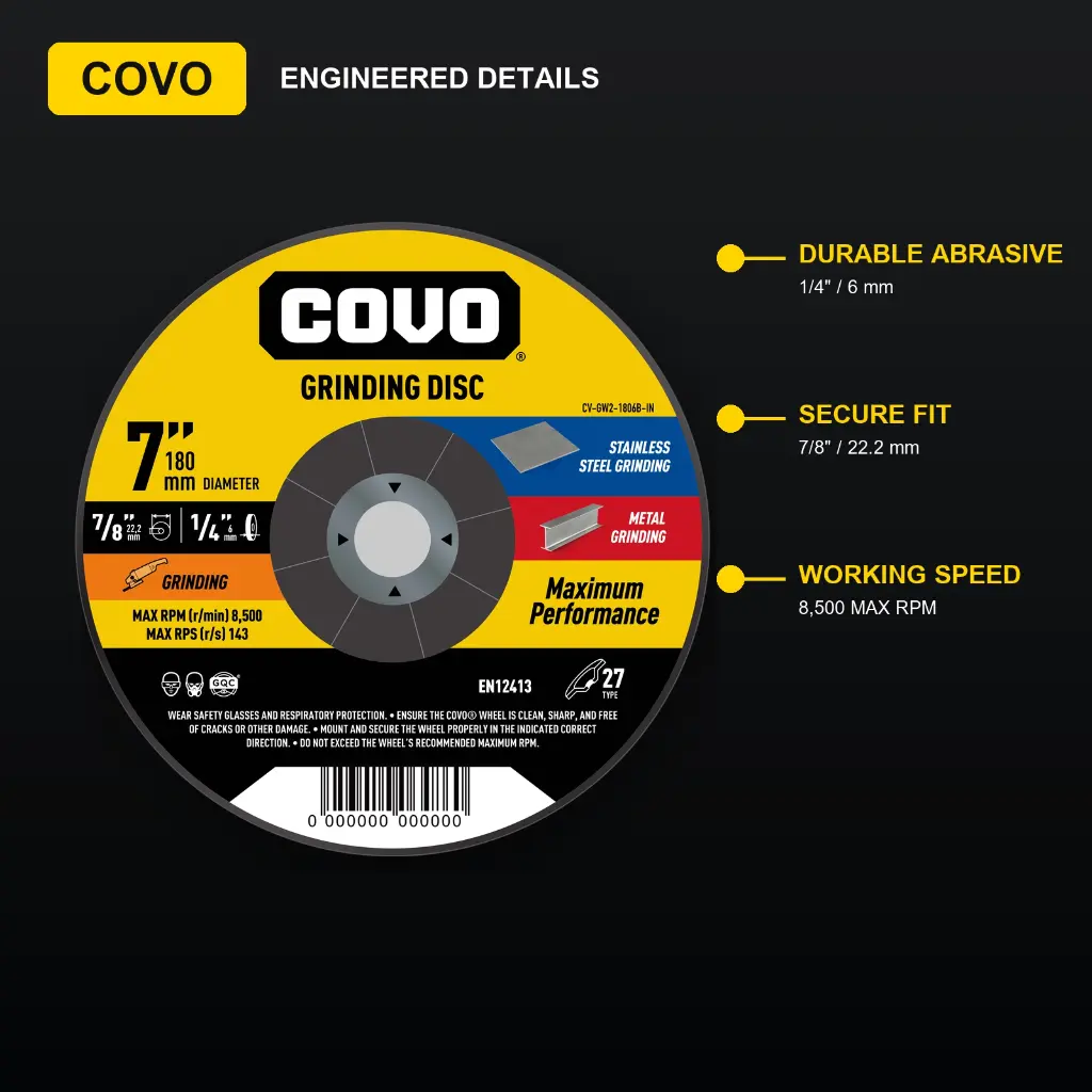 7" Grinding Disc - Metal & INOX