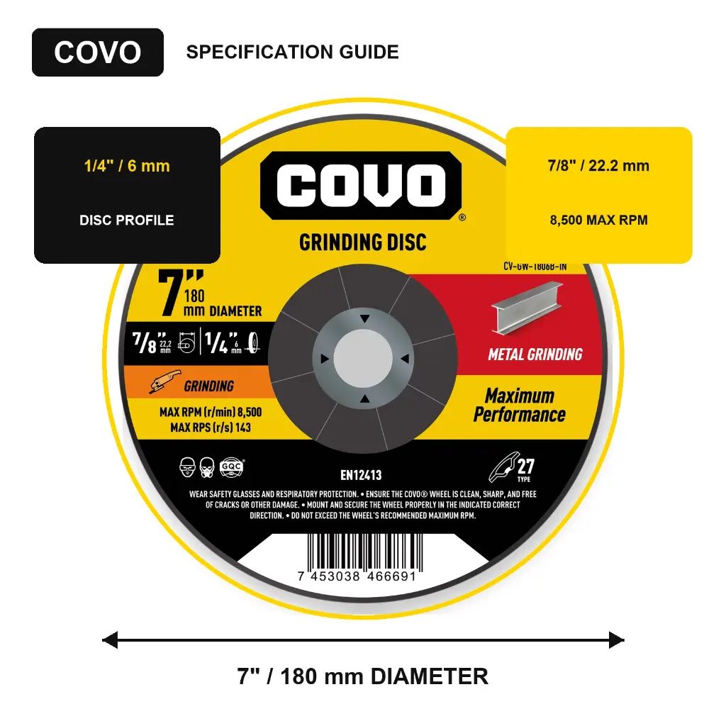 7" Grinding Disc - Metal & INOX