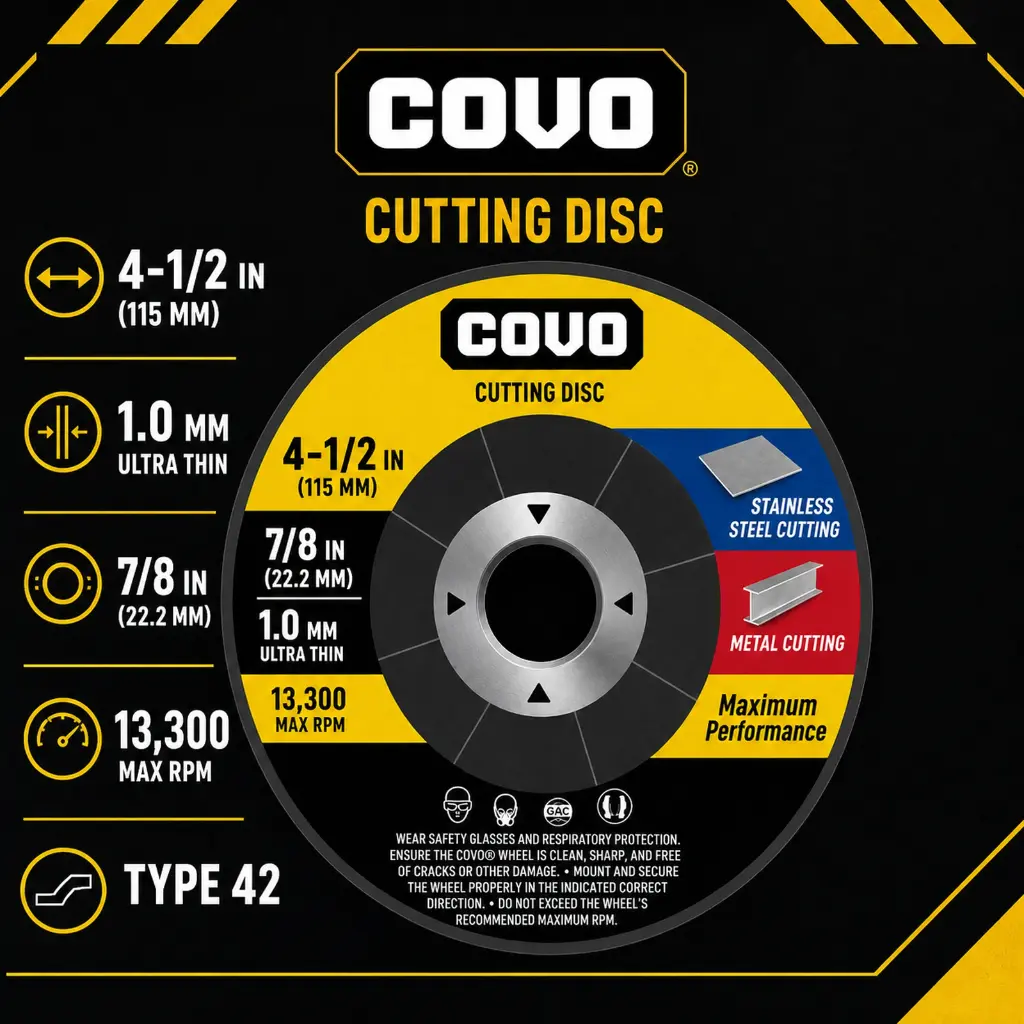 4-1/2" Depressed-Center Cutting Disc - Metal & INOX