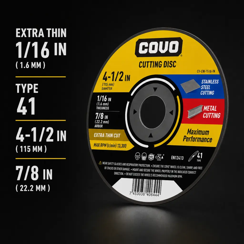 4-1/2" Thin Cutting Disc - Metal & INOX