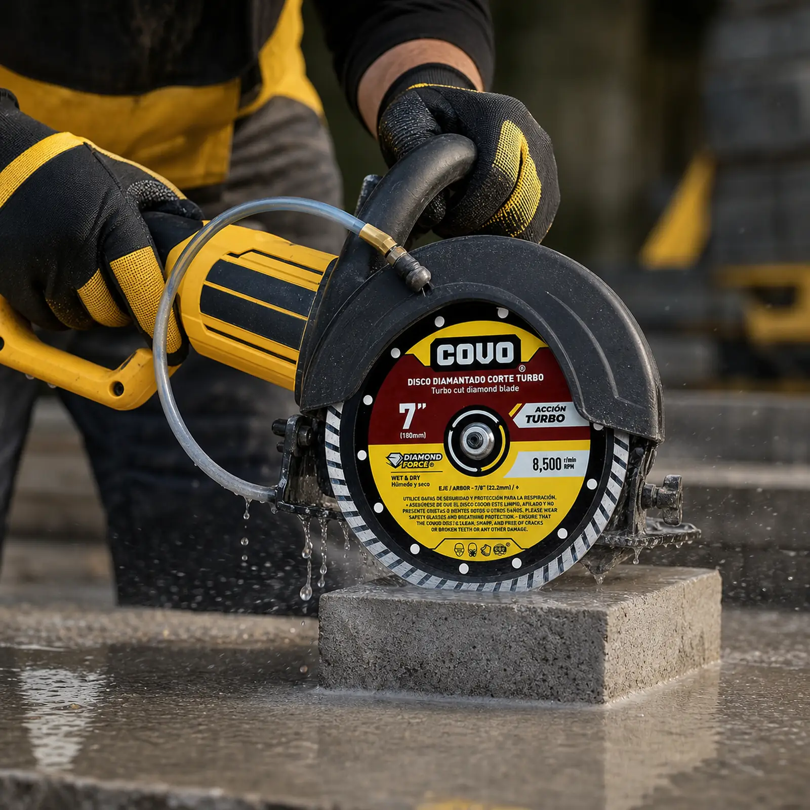 Turbo Diamond Cutting Blade / For Rough Concrete / Wet & Dry / 1 Piece / 7" (180mm)