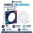 LED round recessed panel light 82mm 3w 6400K