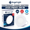 LED round recessed panel light 82mm 3w 6400K