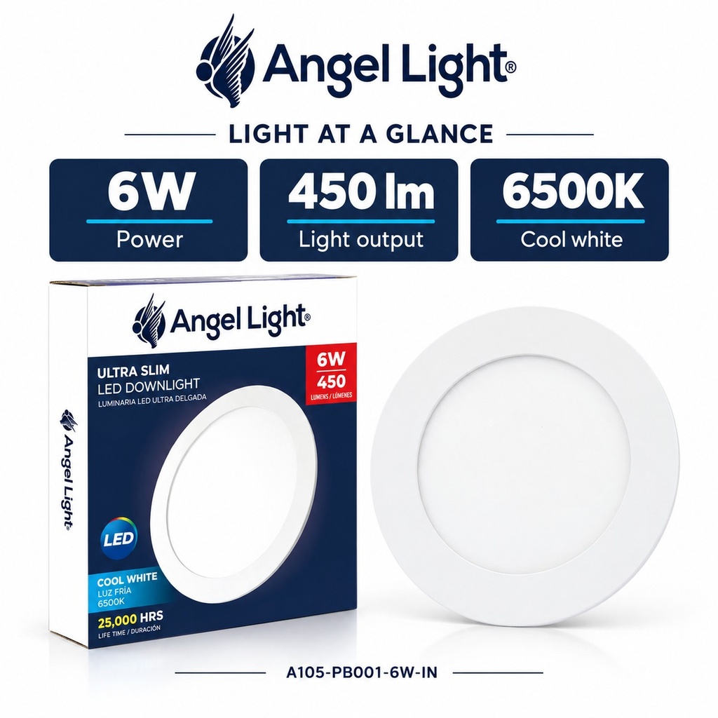 LED round recessed panel light 118mm 6w 6400K