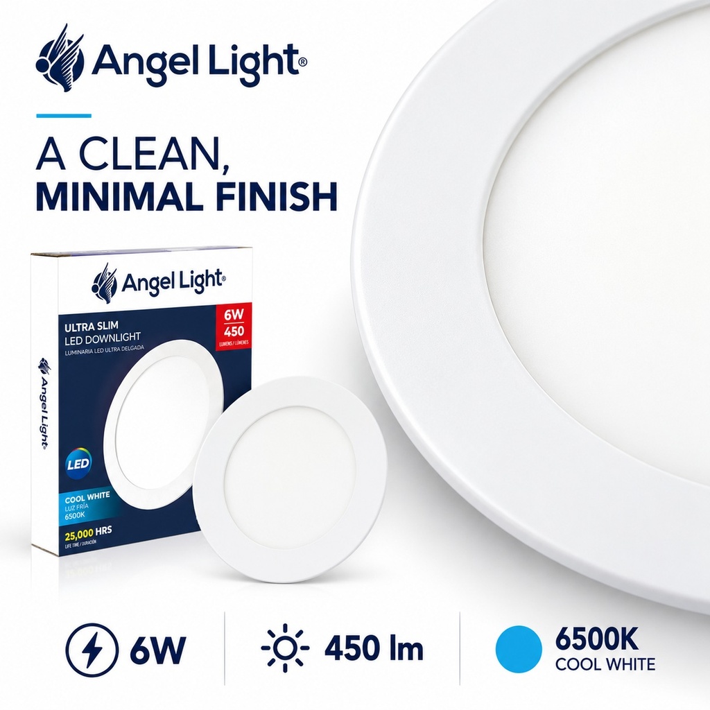 LED round recessed panel light 118mm 6w 6400K
