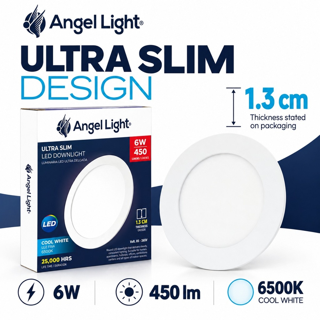 LED round recessed panel light 118mm 6w 6400K