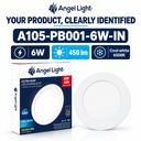 LED round recessed panel light 118mm 6w 6400K