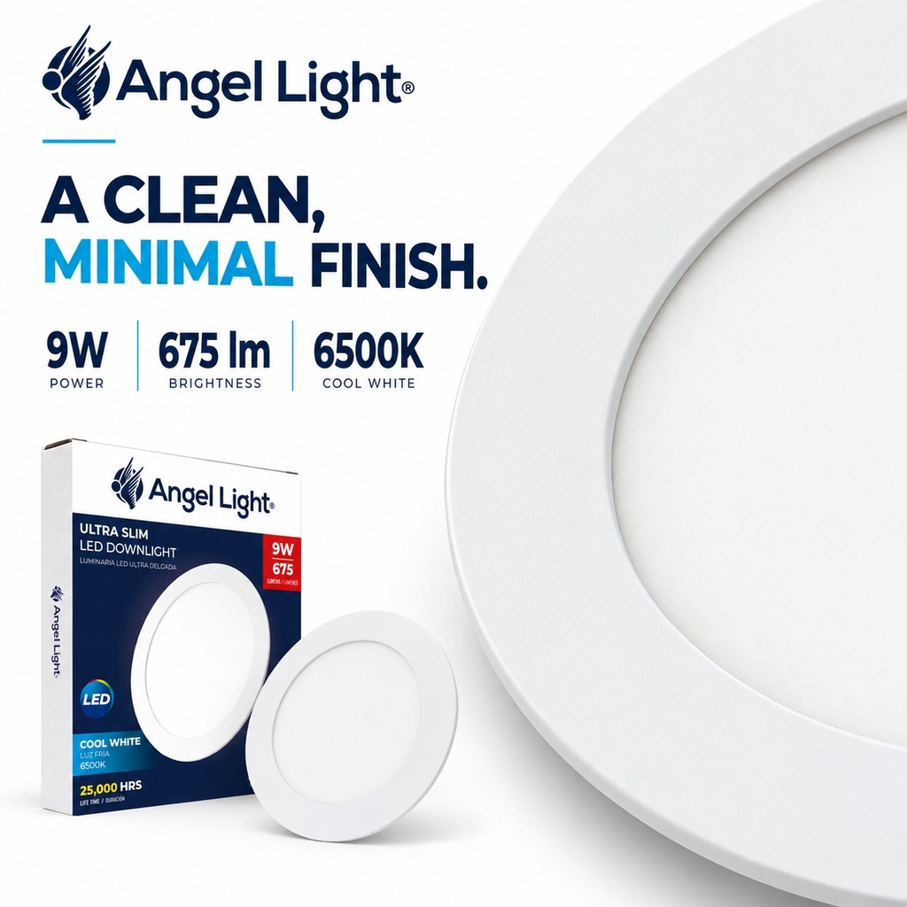 LED round recessed panel light 146mm 9w 6400K
