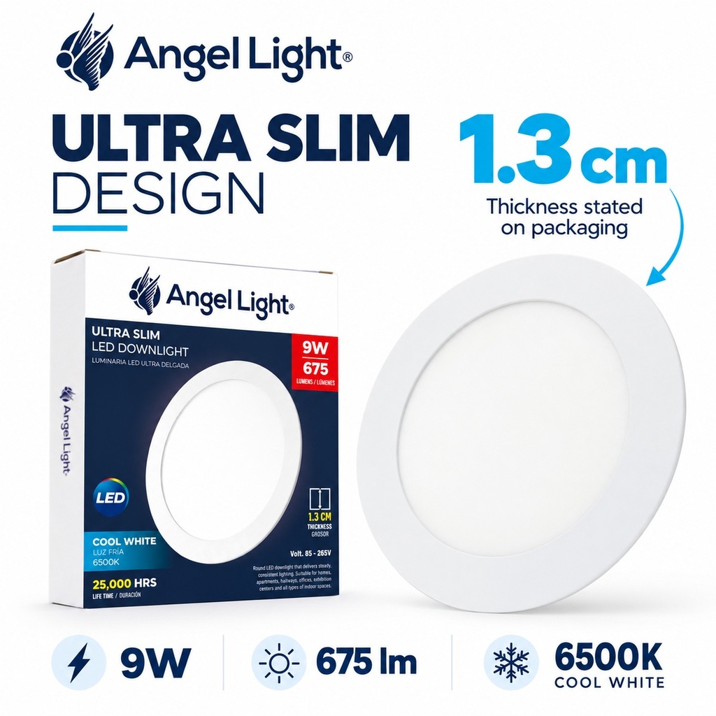 LED round recessed panel light 146mm 9w 6400K