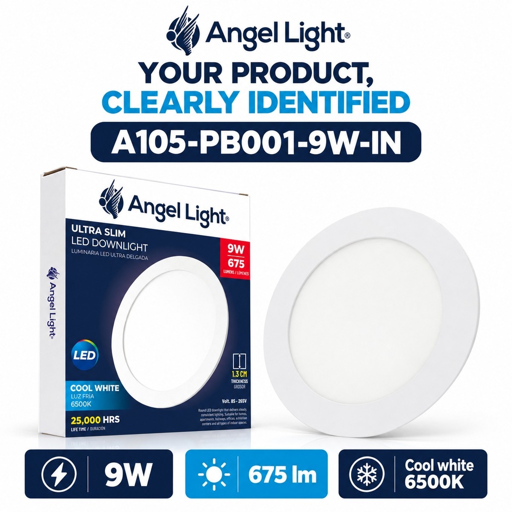 LED round recessed panel light 146mm 9w 6400K