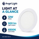 LED round recessed panel light 168mm 12W 6400K