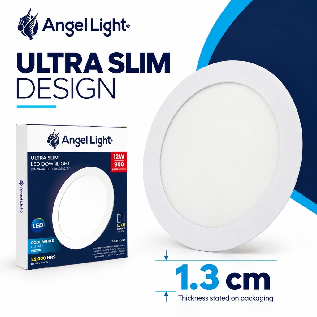 LED round recessed panel light 168mm 12W 6400K