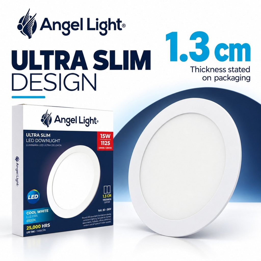 LED round recessed panel light 188mm 15W 6400K