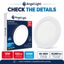 LED round recessed panel light 188mm 15W 6400K