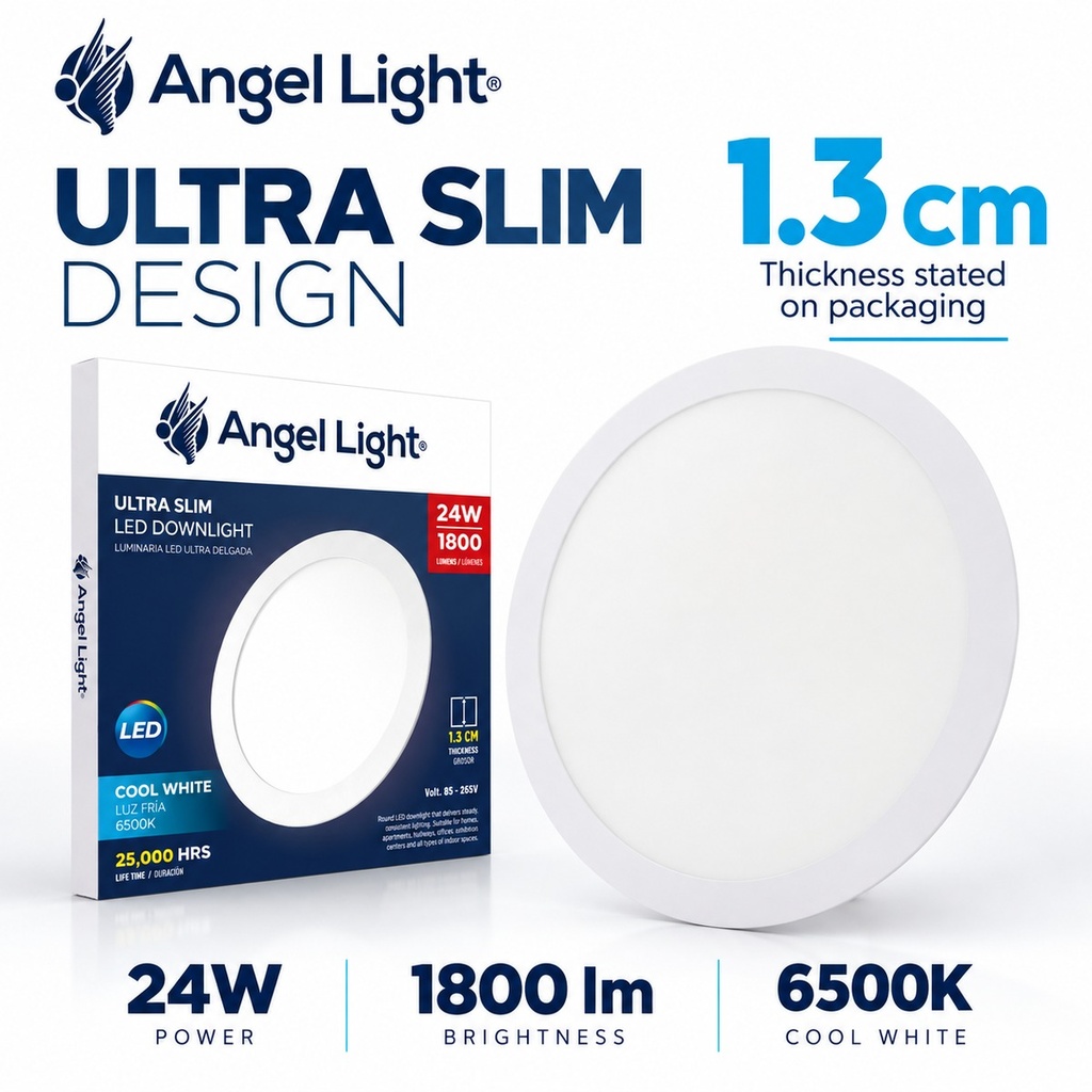 LED round recessed panel light 293mm 24w 6400k