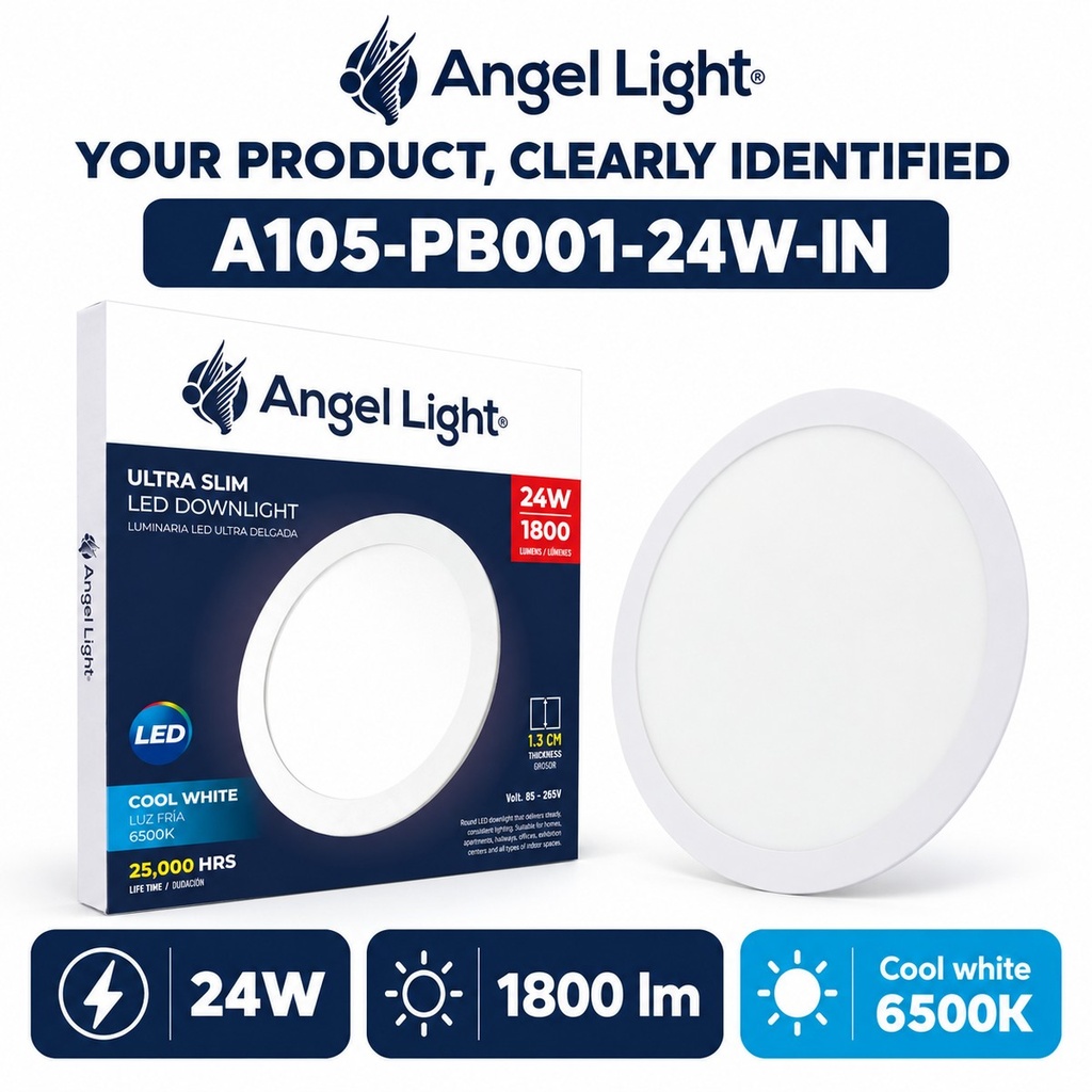 LED round recessed panel light 293mm 24w 6400k