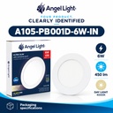 LED round recessed panel light 118mm 6w 4000K white