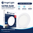 LED round recessed panel light 146mm 9w 4000K white