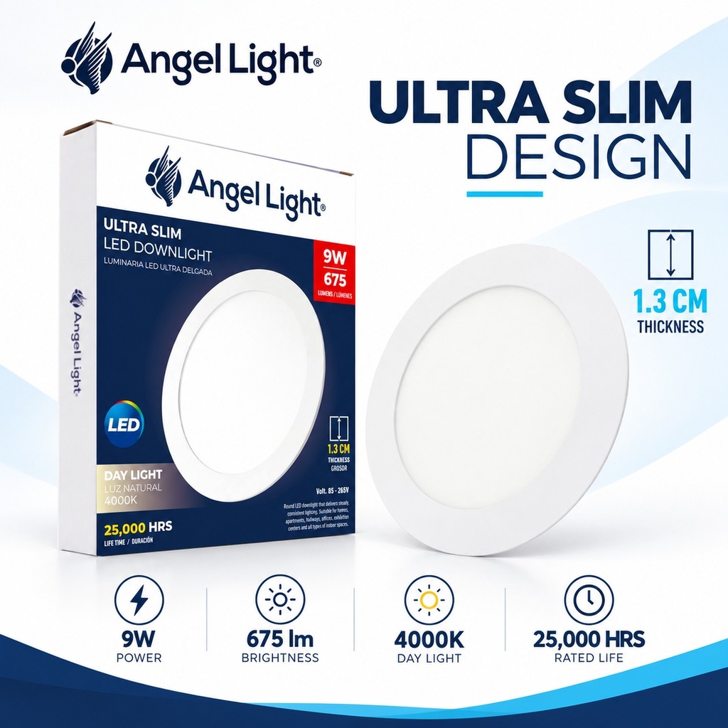 LED round recessed panel light 146mm 9w 4000K white