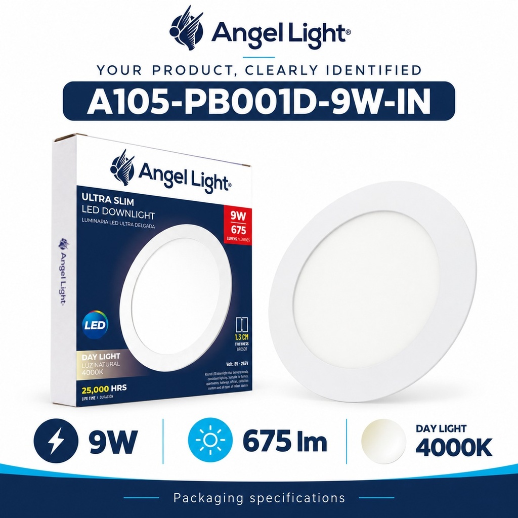 LED round recessed panel light 146mm 9w 4000K white